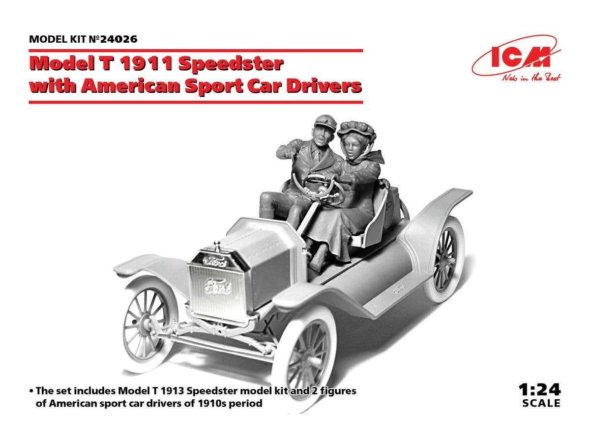 ICM 1/24 Model T 1913 Speedster with American Sport Car Drivers | 4823044406593