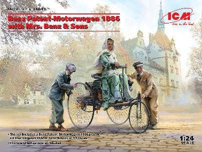 ICM Benz Patent-Motorwagen 1886 with Mrs. Benz & Sons 1/24 Scale | 4823044406616