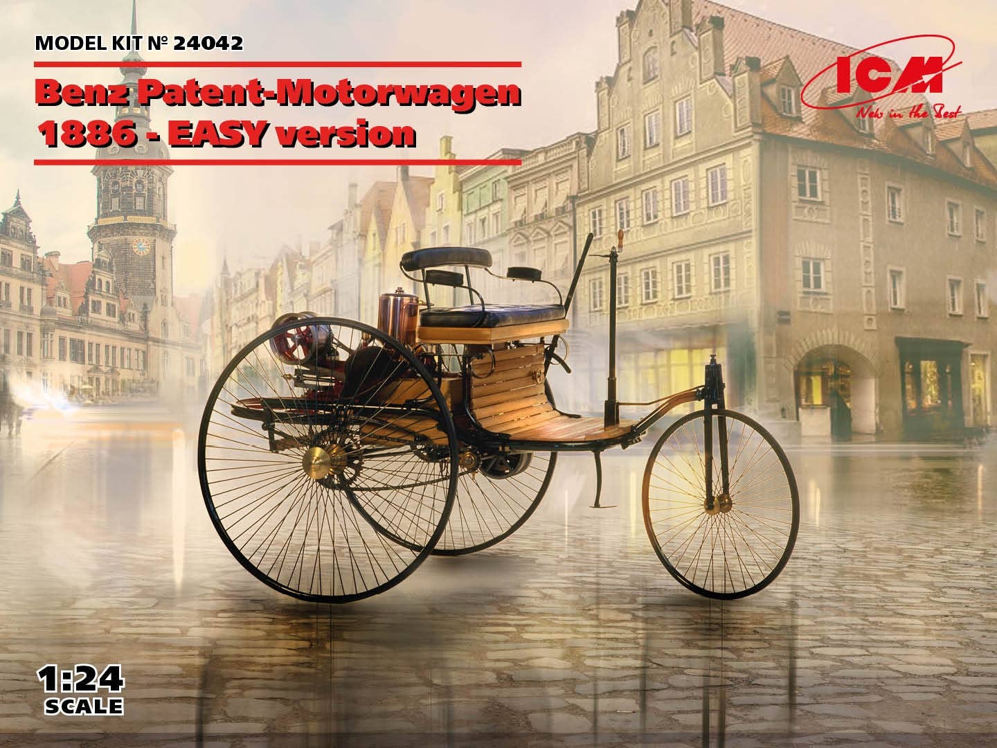 ICM 1/24 Benz Patent-Motorwagen 1886 (EASY version = plastic wheel-spokes) | 4823044408887
