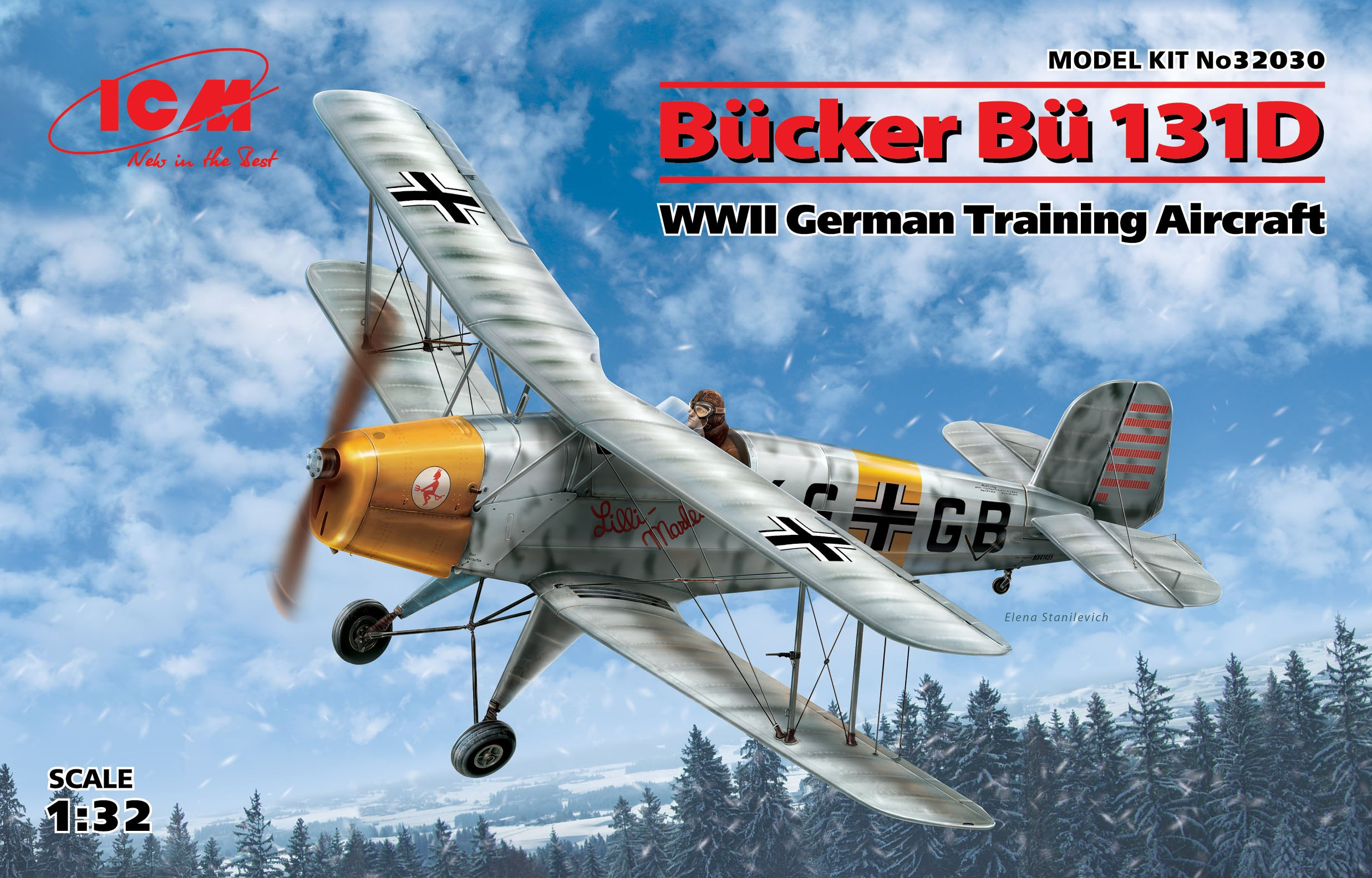 ICM 1/32 Bucker Bu 131D, WWII German Training Aircraft | 4823044405015