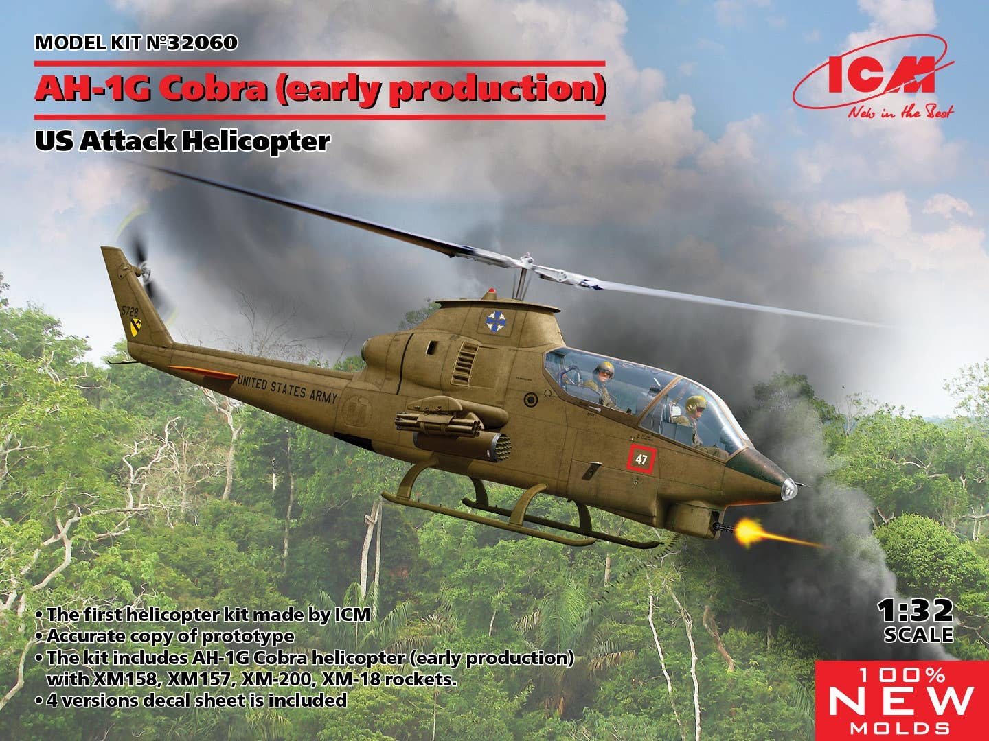 ICM 1/32 AH-1G Cobra (early production), US Attack Helicopter (100% new molds) | 4823044407750
