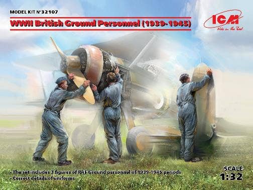 ICM 1/32 WWII British Ground Personnel (1939-1945) (3 figures) (100% new molds) | 4823044406081