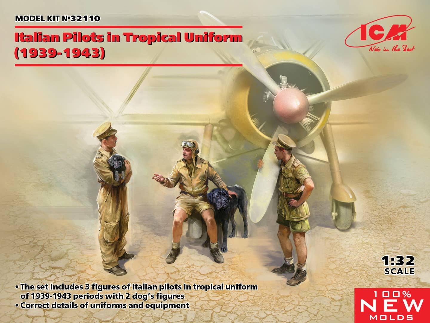 ICM 1/32 Italian Pilots in Tropical Uniform 1939-1943 (100% New Molds) | 4823044407545