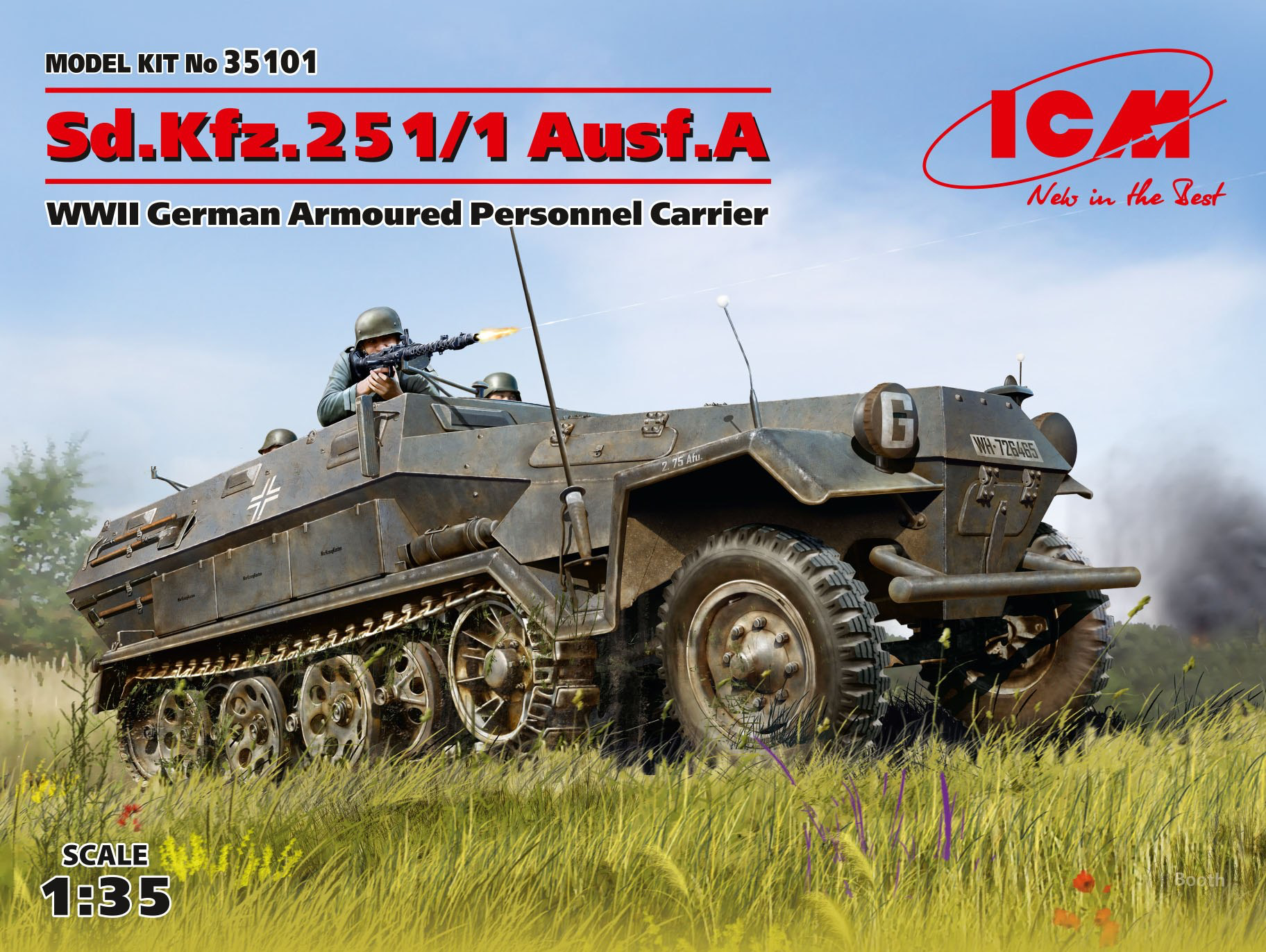 ICM 1/35 Sd.Kfz.251/1 Ausf.A, WWII German Armoured Personnel Carrier | 4823044404599
