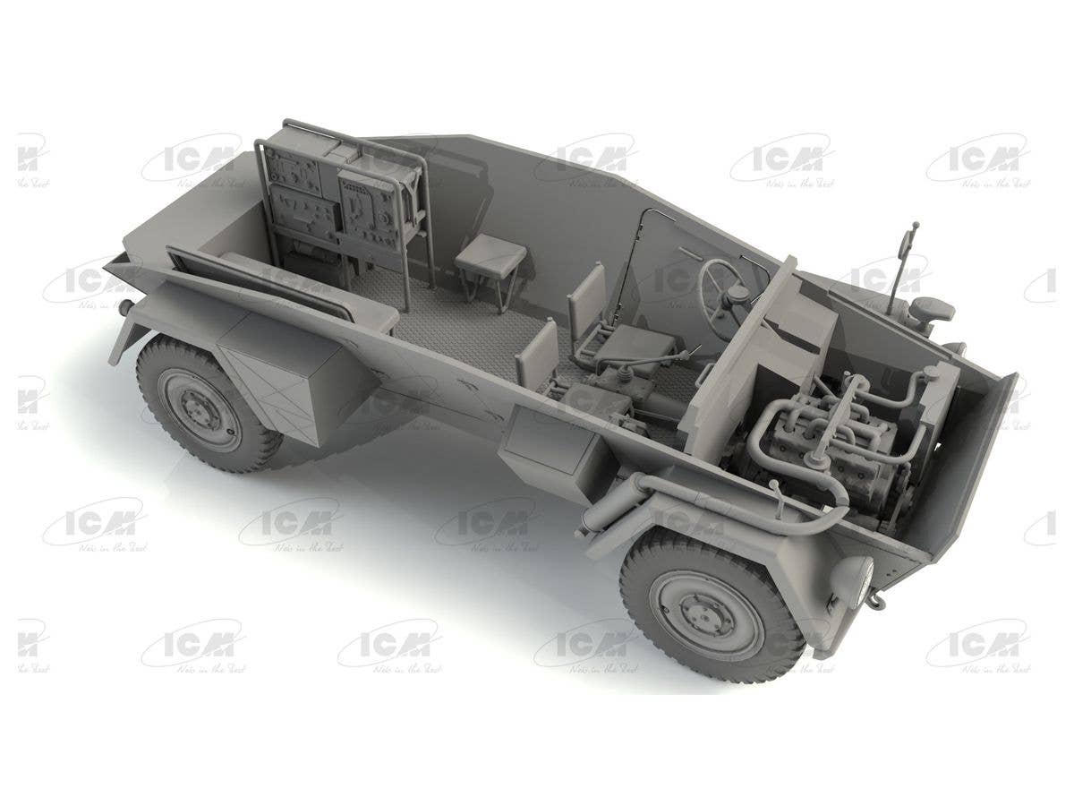 ICM 1/35 Sd.Kfz. 247 Ausf.B, German Command Armoured Vehicle (100% new molds) | 4823044406456