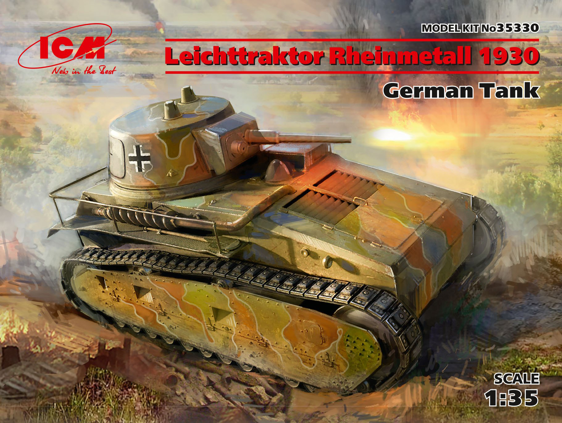 ICM 1/35 Leichttraktor Rheinmetall 1930, German Tank (100% new molds) | 4823044405916