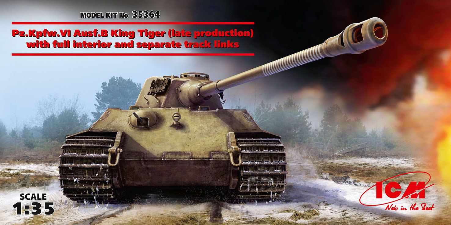 ICM 1/35 Pz.Kpfw.VI Ausf.B King Tiger (late production) with full interior, WWII German Heavy Tank | 4823044404568