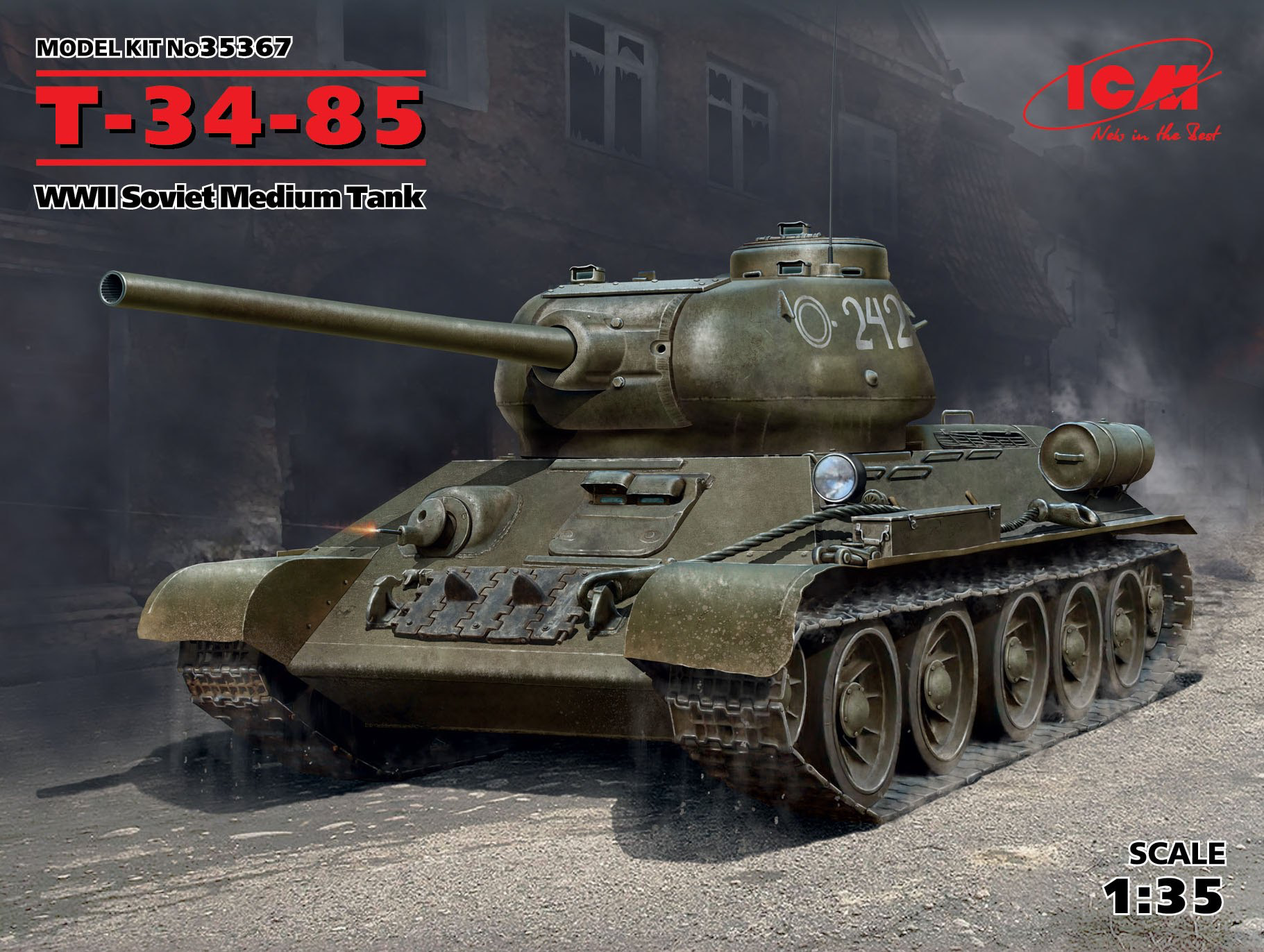 ICM 1/35 T-34-85, WWII Soviet Medium Tank | 4823044404216