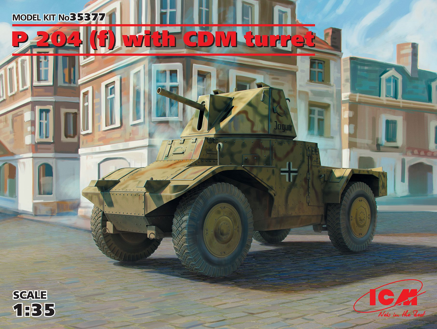 ICM 1/35 Panzerspahwagen P 204 (f) with CDM turret, WWII German Armoured Vehicle | 4823044405084