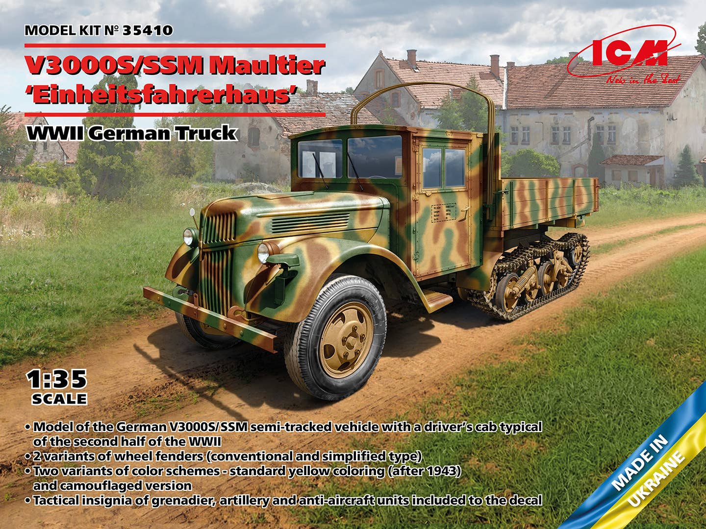 ICM 1/35 V3000S/SSM Maultier 'Einheitsfahrerhaus', WWII German Truck | 4823044409730