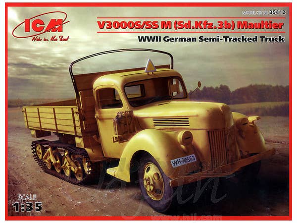 ICM 1/35 V3000S/SS M (Sd.Kfz.3b) Maultier, WWII German Semi-Tracked Truck | 4823044402717