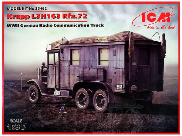 ICM Krupp L3H163 Kfz.72, WWII German Radio Communication Truck | 4823044402724