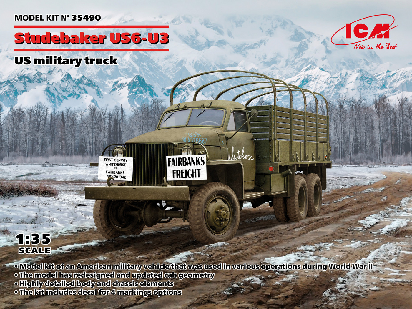 ICM 1/35 Studebaker US6-U3, US military truck | 4823044408795