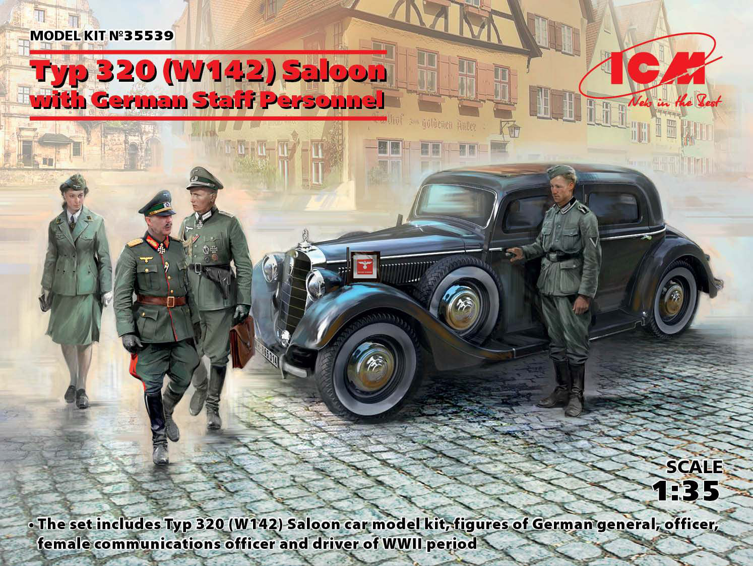 ICM 1/35 Typ 320 (W142) Saloon with German Staff Personnel | 4823044405978