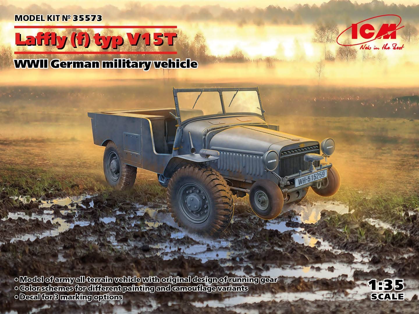 ICM 1/35 Laffly (f) typ V15T, WWII German military vehicle | 4823044408825