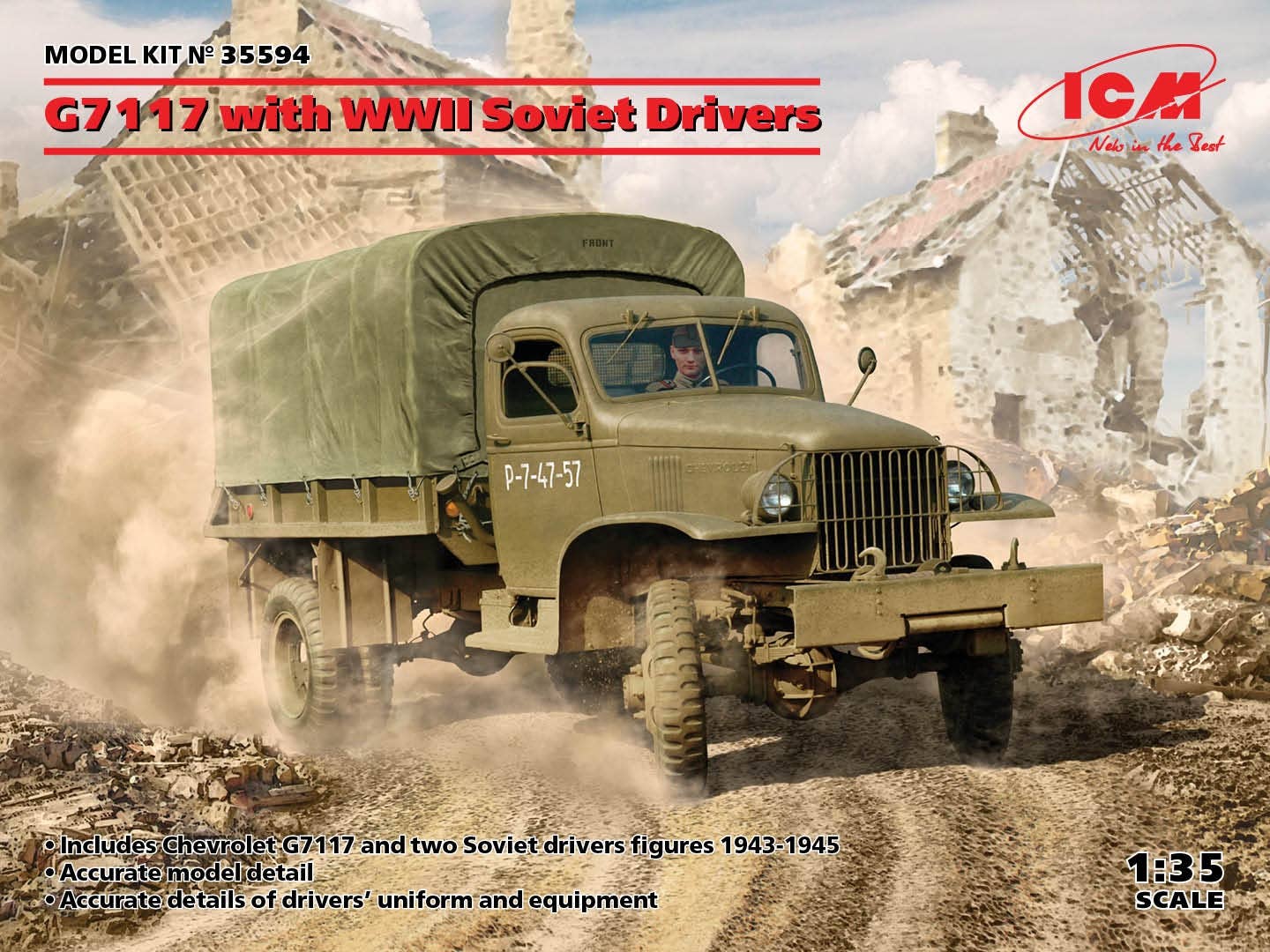 ICM 1/35 G7117 with WWII Soviet Drivers | 4823044407859