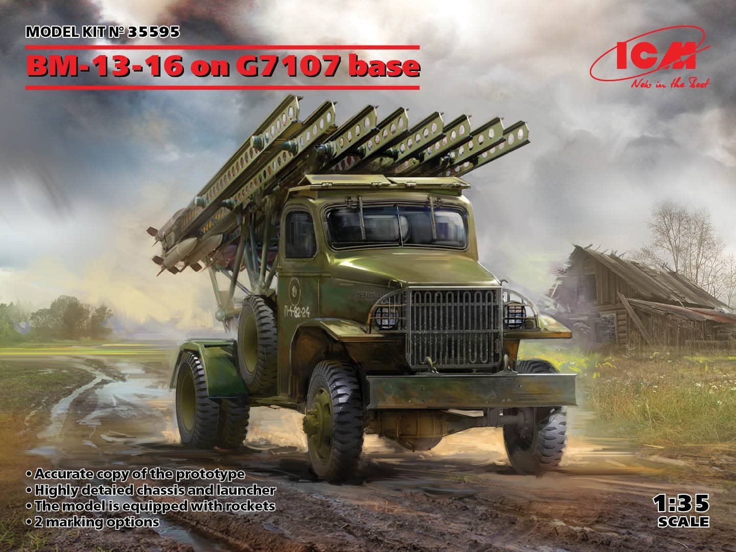 ICM 1/35 BM-13-16 on G7107 base - UPC 4823044407866 | 4823044407866