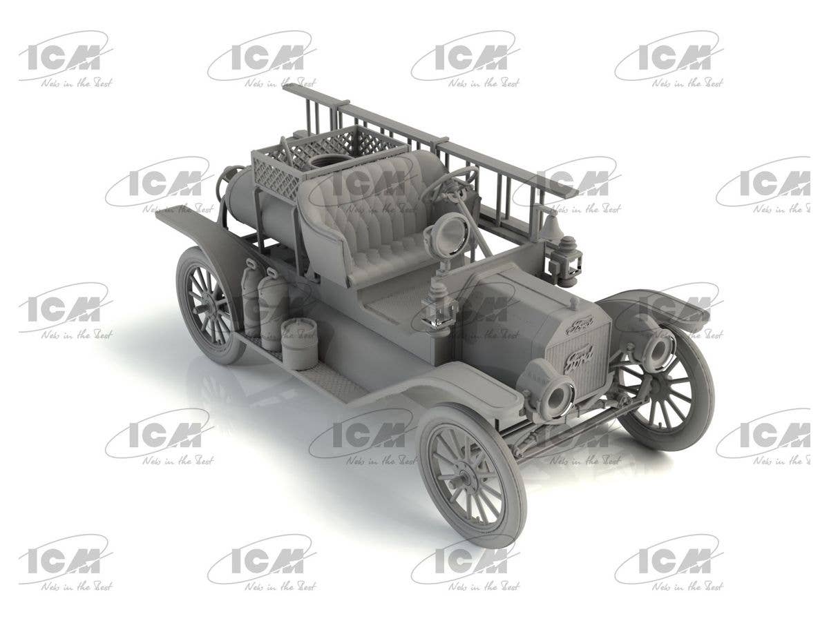 ICM 1/35 Model T 1914 Fire Truck with Crew | 4823044407965