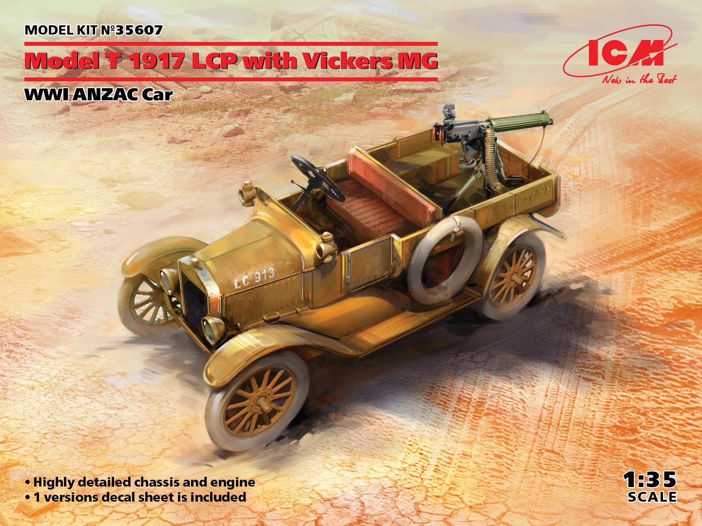 ICM 1/35 Model T 1917 LCP with Vickers MG - WWI ANZAC Car | 4823044408160