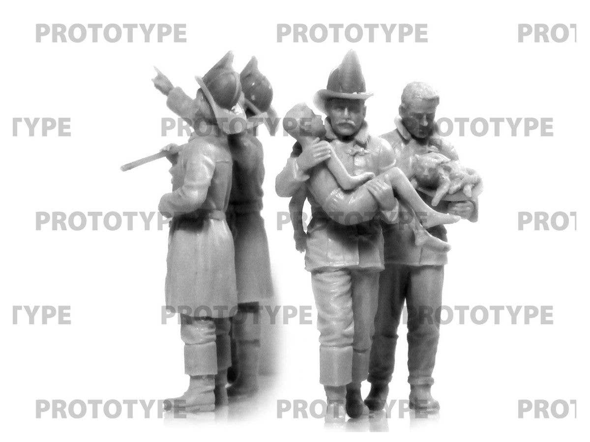 ICM 1/35 American Fire Truck Crew (1910s) (100% new molds) | 4823044408061
