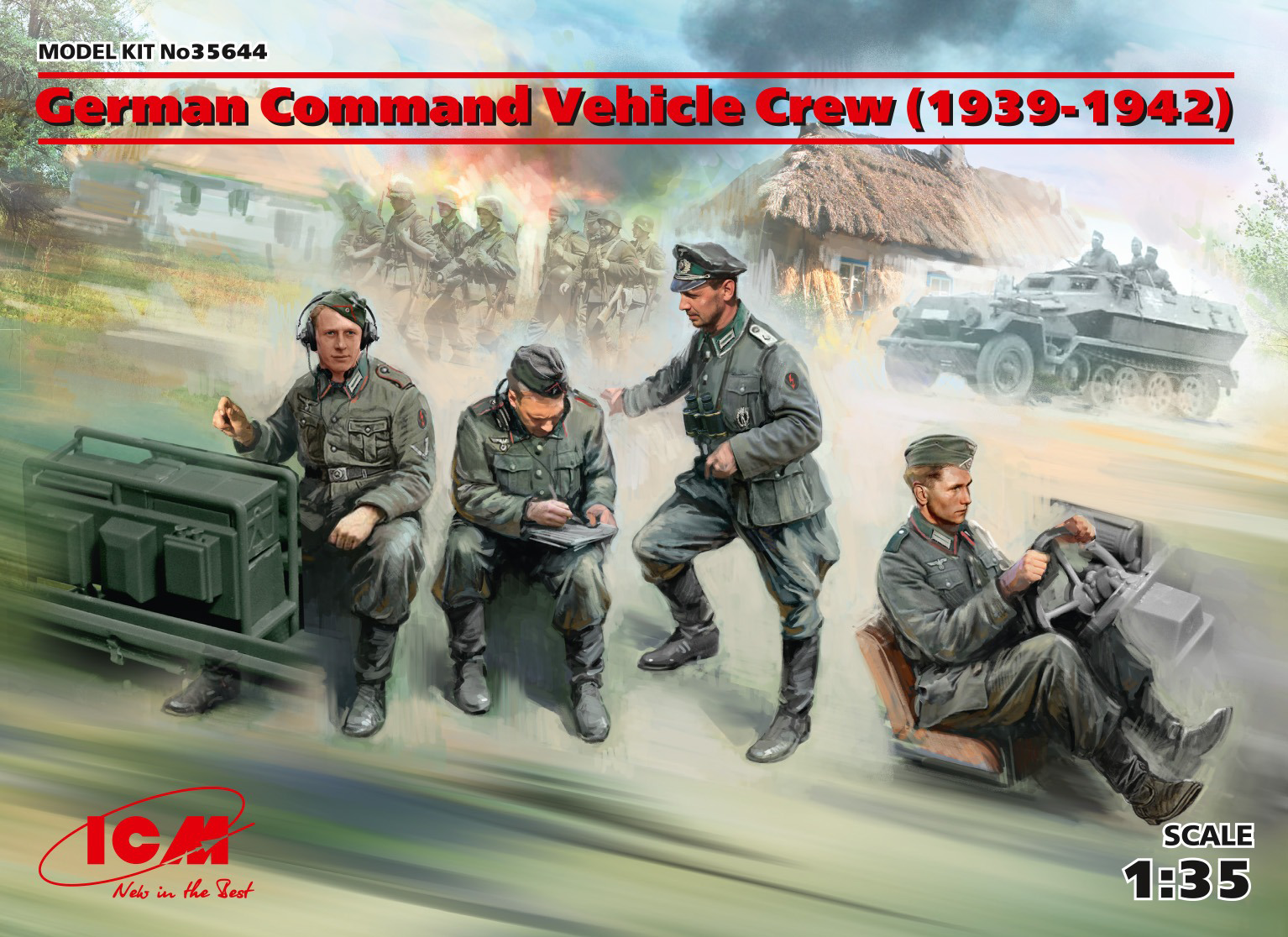 ICM 1/35 German Command Vehicle Crew (1939-1942) (4 figures) (100% new molds) | 4823044405527
