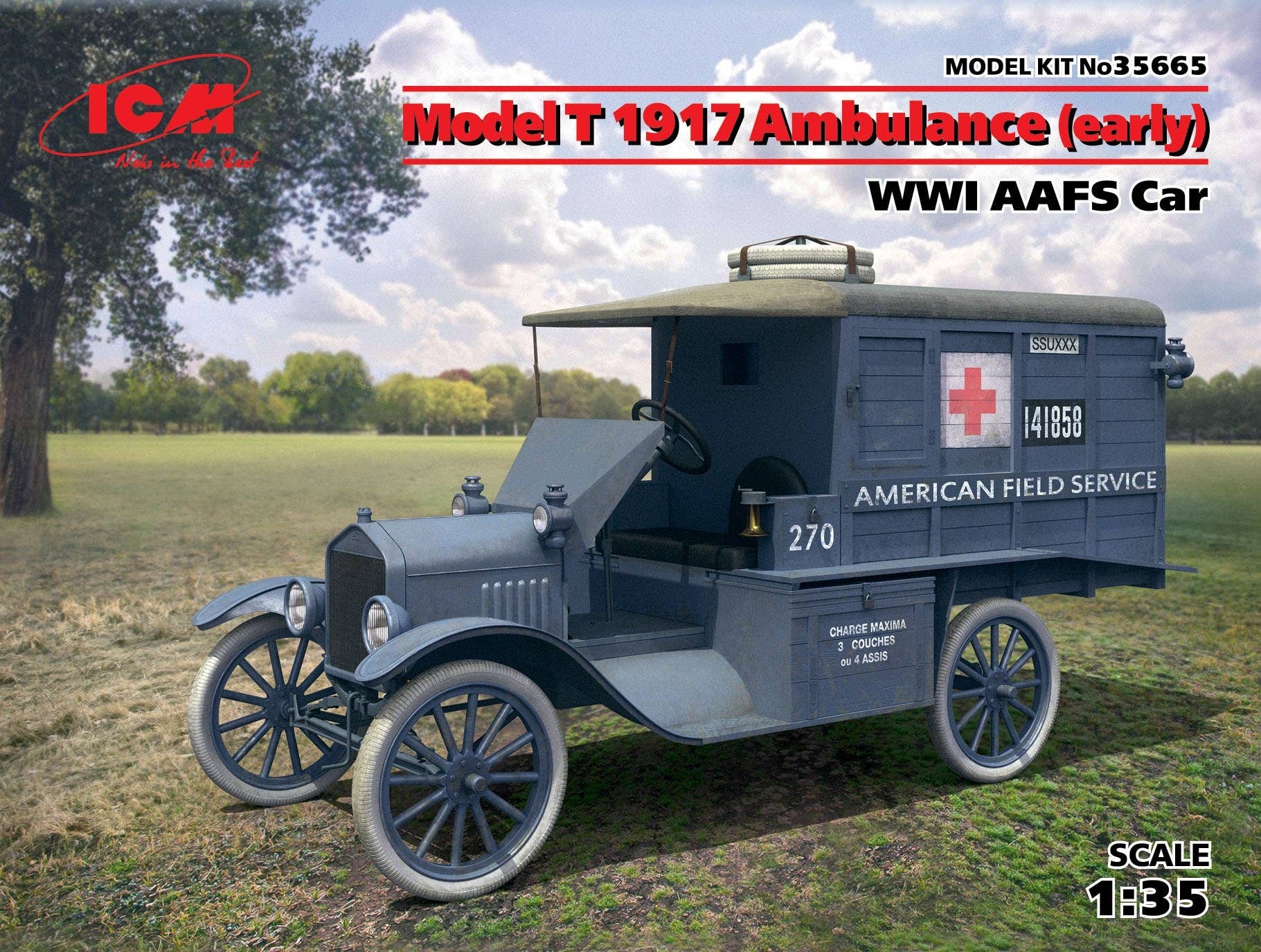 ICM 1/35 Model T 1917 Ambulance (early), WWI AAFS Car | 4823044405121