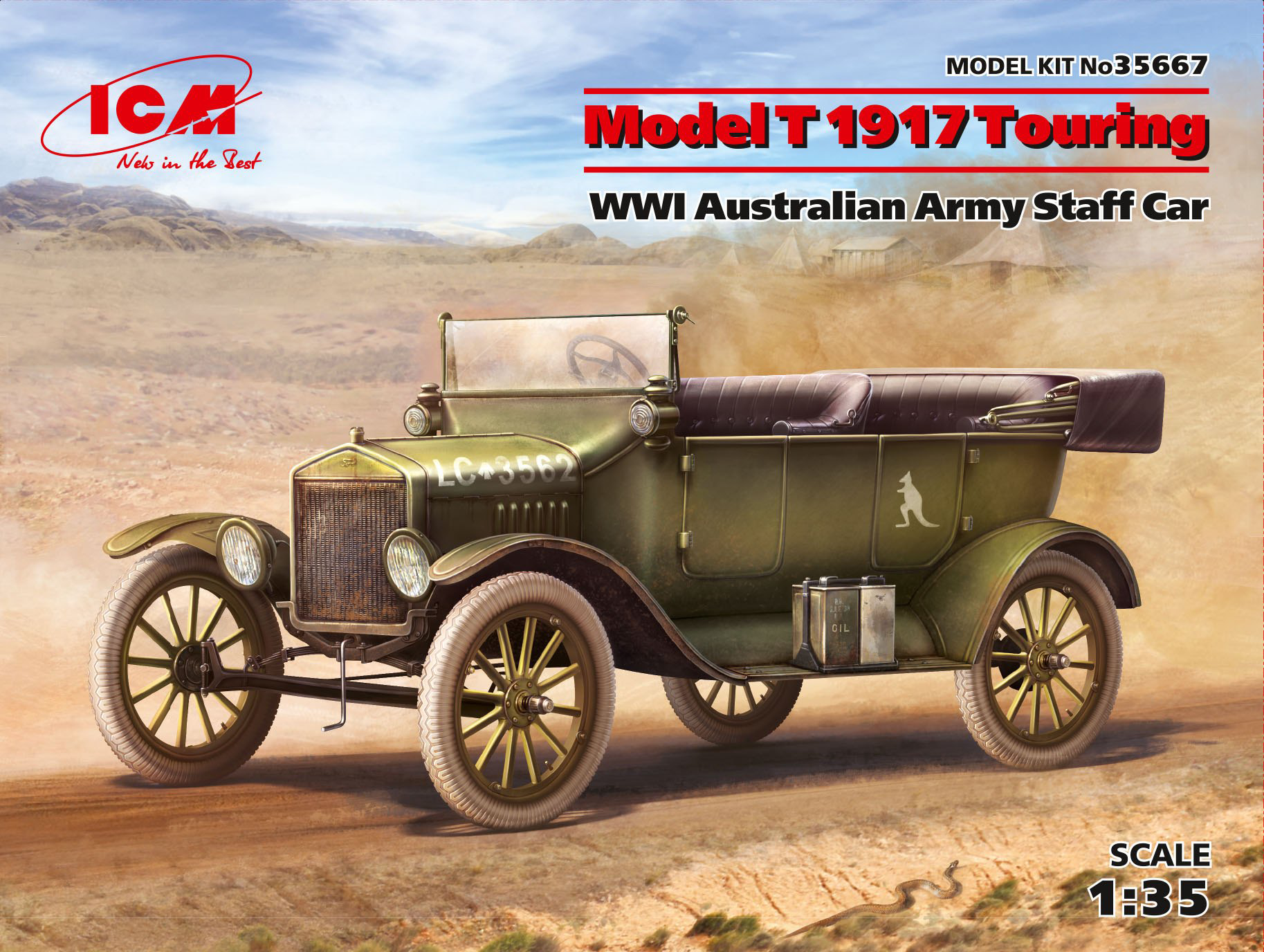 ICM 1/35 Model T 1917 Touring, WWI Australian Army Staff Car | 4823044406036