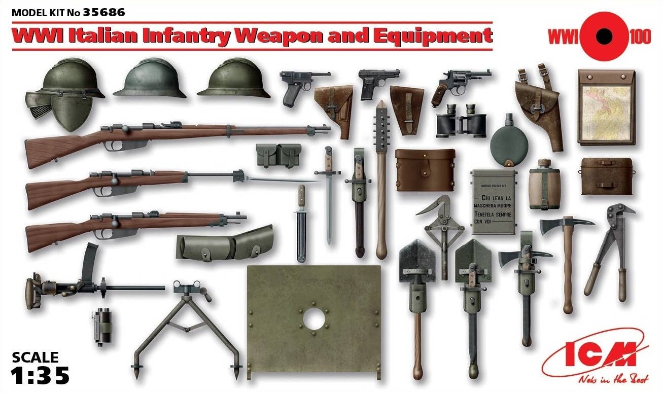 ICM 1/35 WWI Italian Infantry Weapon and Equipment | 4823044403400