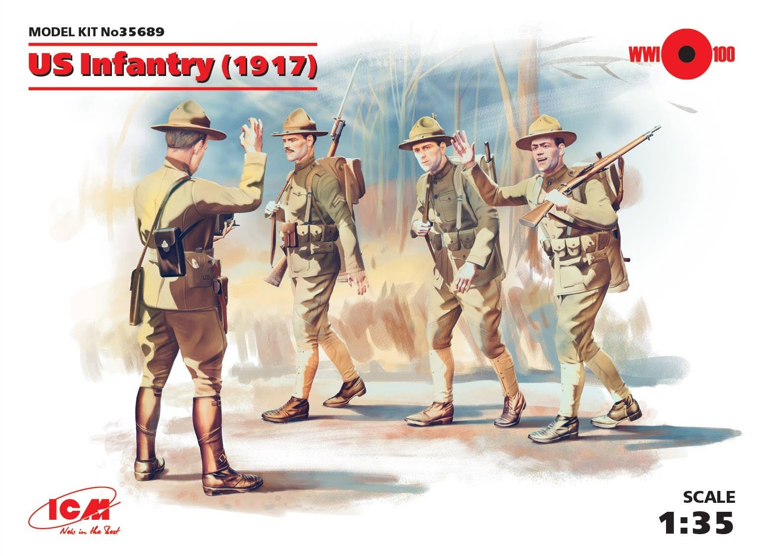 ICM 1/35 US Infantry (1917) (4 figures) | 4823044403486