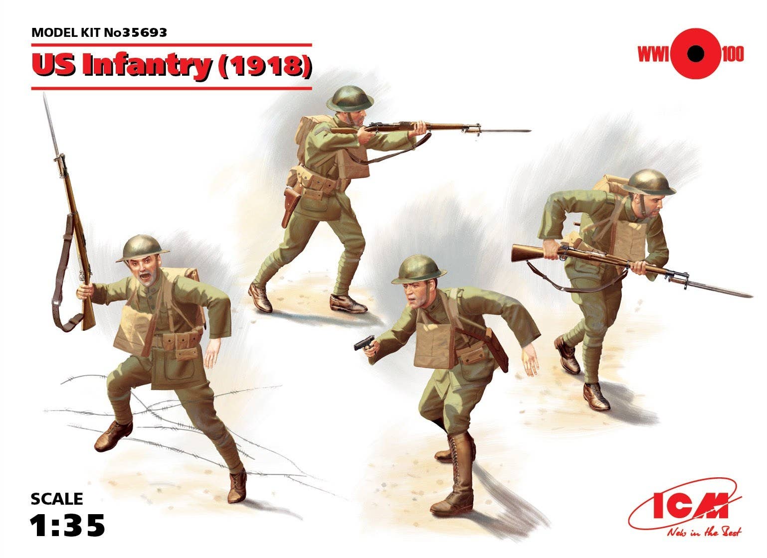 ICM 1/35 US Infantry (1918) (4 figures) | 4823044404162