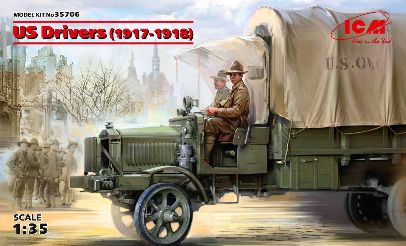 ICM 1/35 US Drivers (1917-1918) (2 figures) (100% new molds) | 4823044405534