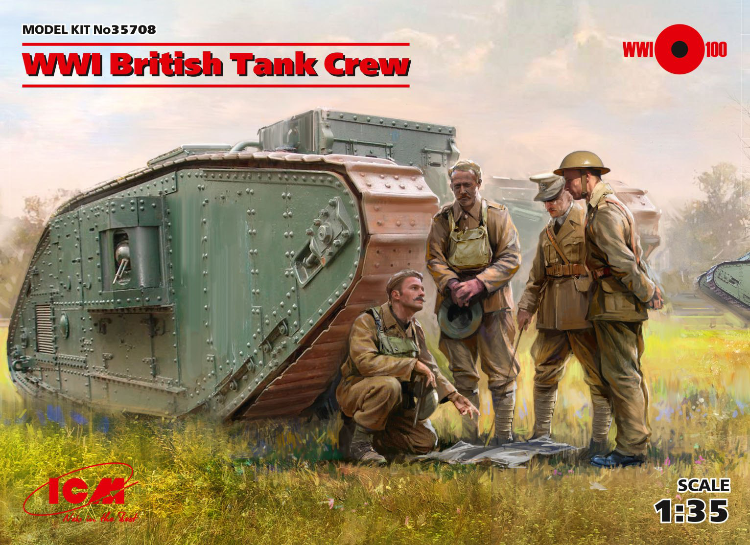 ICM 1/35 WWI British Tank Crew (4 figures) (100% new molds) | 4823044405565