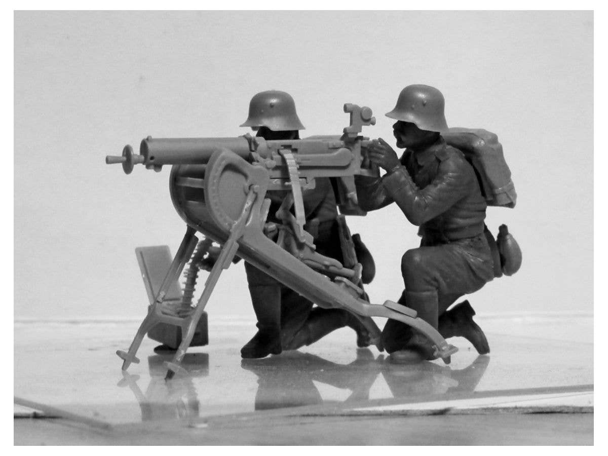 ICM 1/35 WWI German MG08 MG Team (2 figures) (100% new molds) | 4823044405596