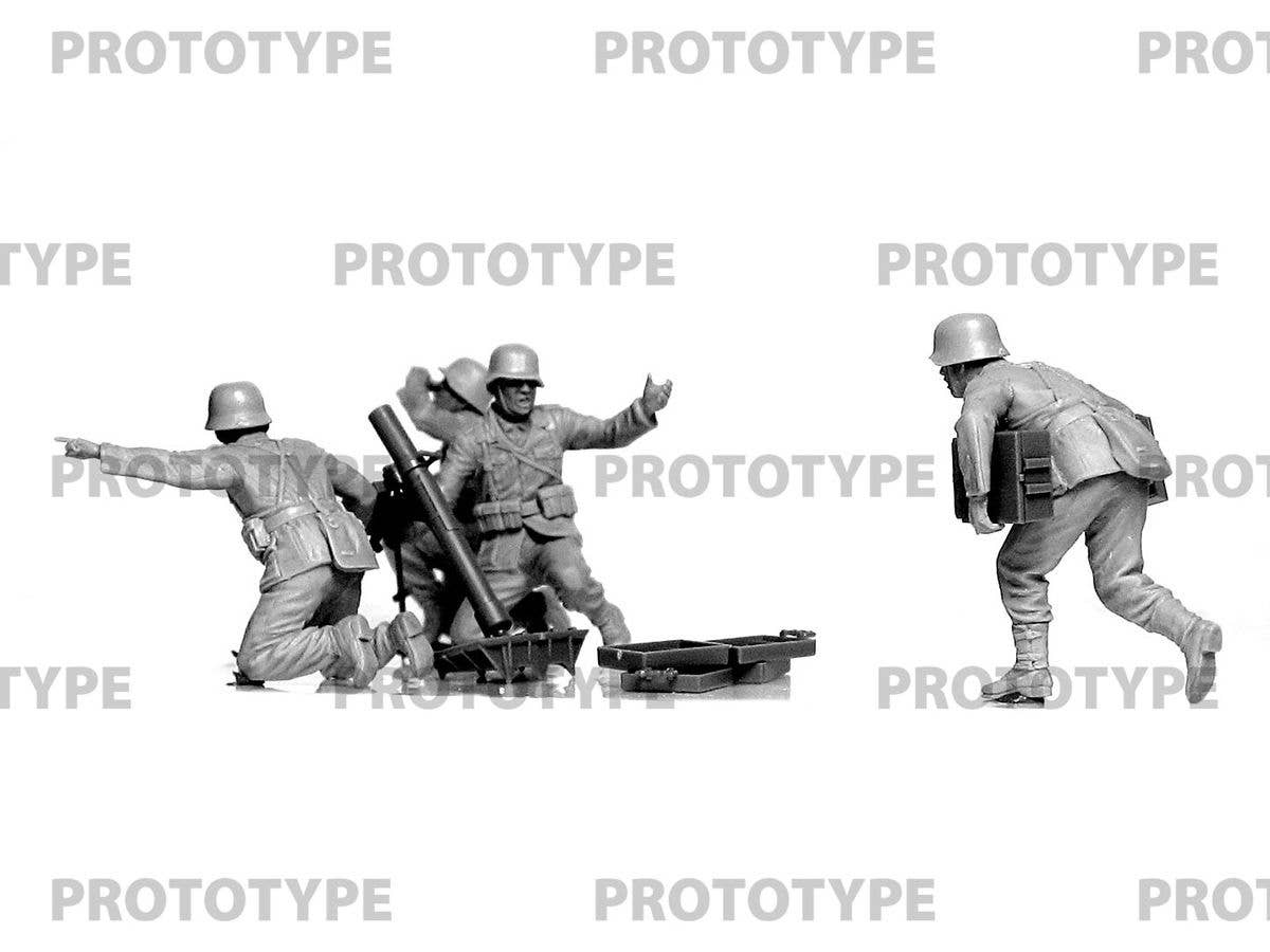ICM 1/35 WW2 German mortar GrW 34 with Crew (mortar and 4 figures), Figure | 4823044409082