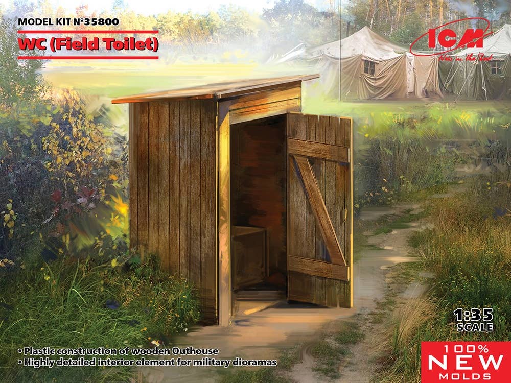 ICM 1/35 WC Field Toilet, 100% New Molds | 4823044407910