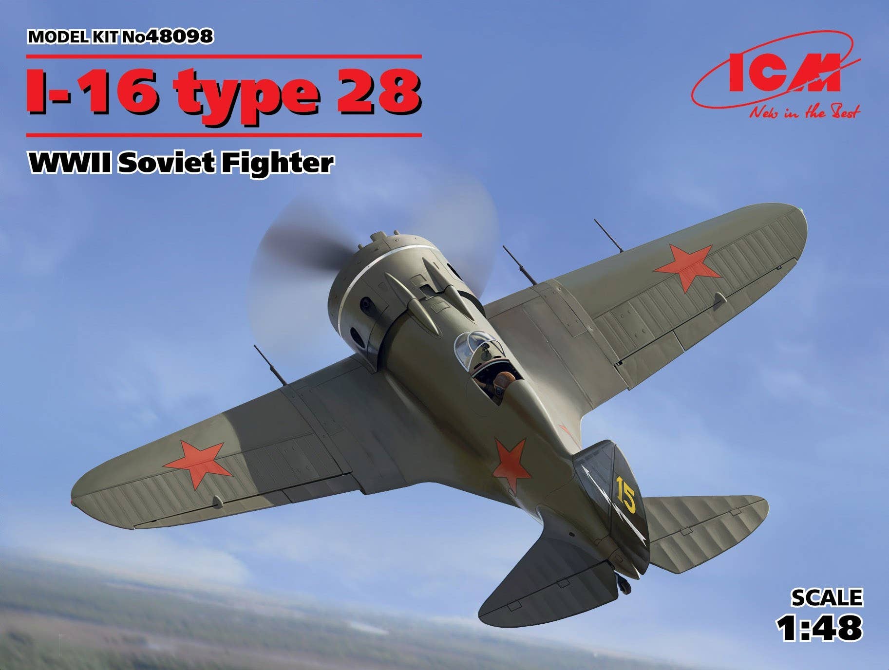 ICM 1/48 I-16 type 28, WWII Soviet Fighter | 4823044404391