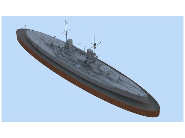 ICM 1/700 GroBer Kurfurst (full hull & waterline), WWI German Battleship | 4823044404407