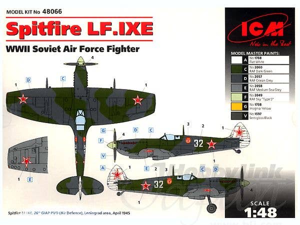 ICM 1/48 Spitfire LF.IXE, WWII Soviet Air Force Fighter | 4823044402250
