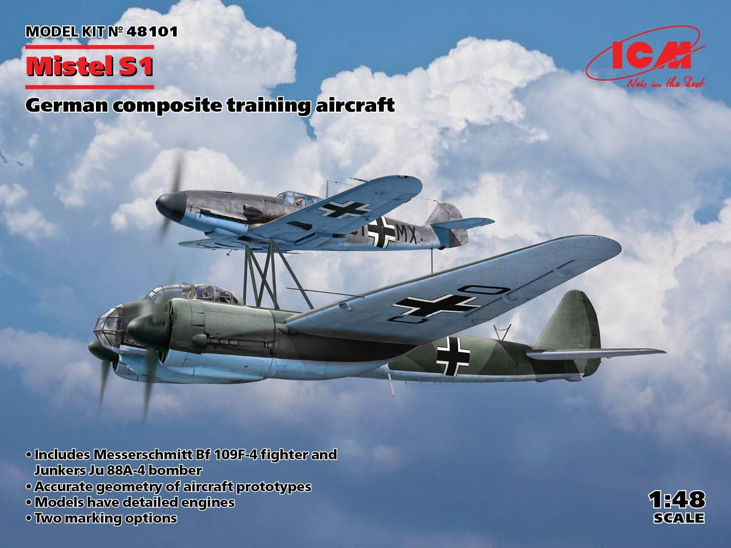 ICM 1/48 Mistel S1, German Composite Training Aircraft | 4823044408481