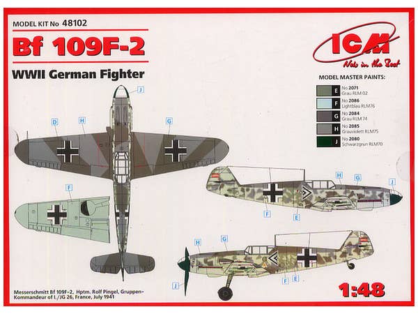 ICM 1/48 Messerschmitt Bf 109F-2, WWII German Fighter | 4823044401994
