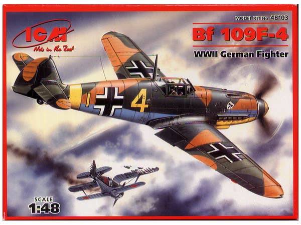 ICM 1/48 Messerschmitt Bf 109F-4, WWII German Fighter | 4823044402007
