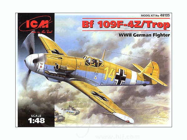 ICM 1/48 Messerschmitt Bf 109F-4Z/Trop, WWII German Fighter | 4823044402274