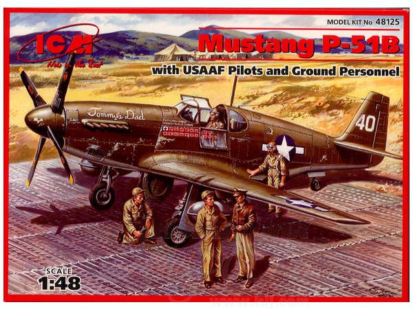 ICM 1/48 Mustang P-51B with USAAF Pilots and Ground Personnel | 4823044400478