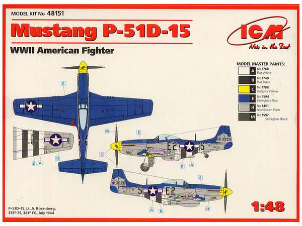 ICM 1/48 Mustang P-51D-15, WWII American Fighter | 4823044400591