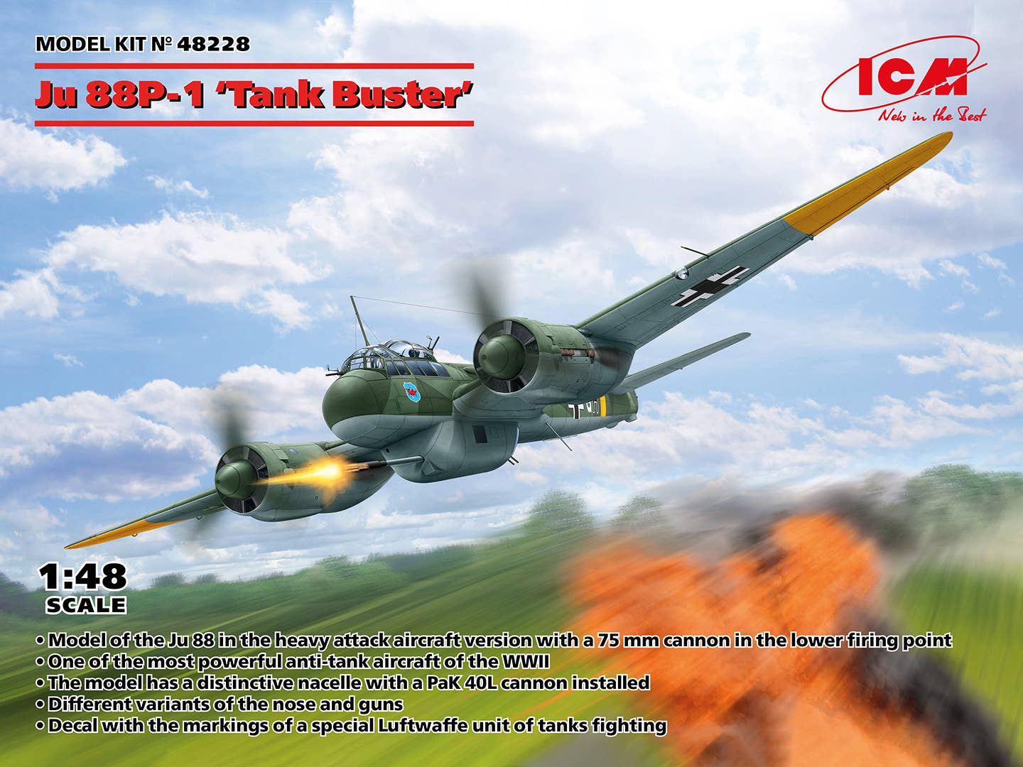 ICM 1/48 Ju 88P-1 Tank Buster | 4823044410194