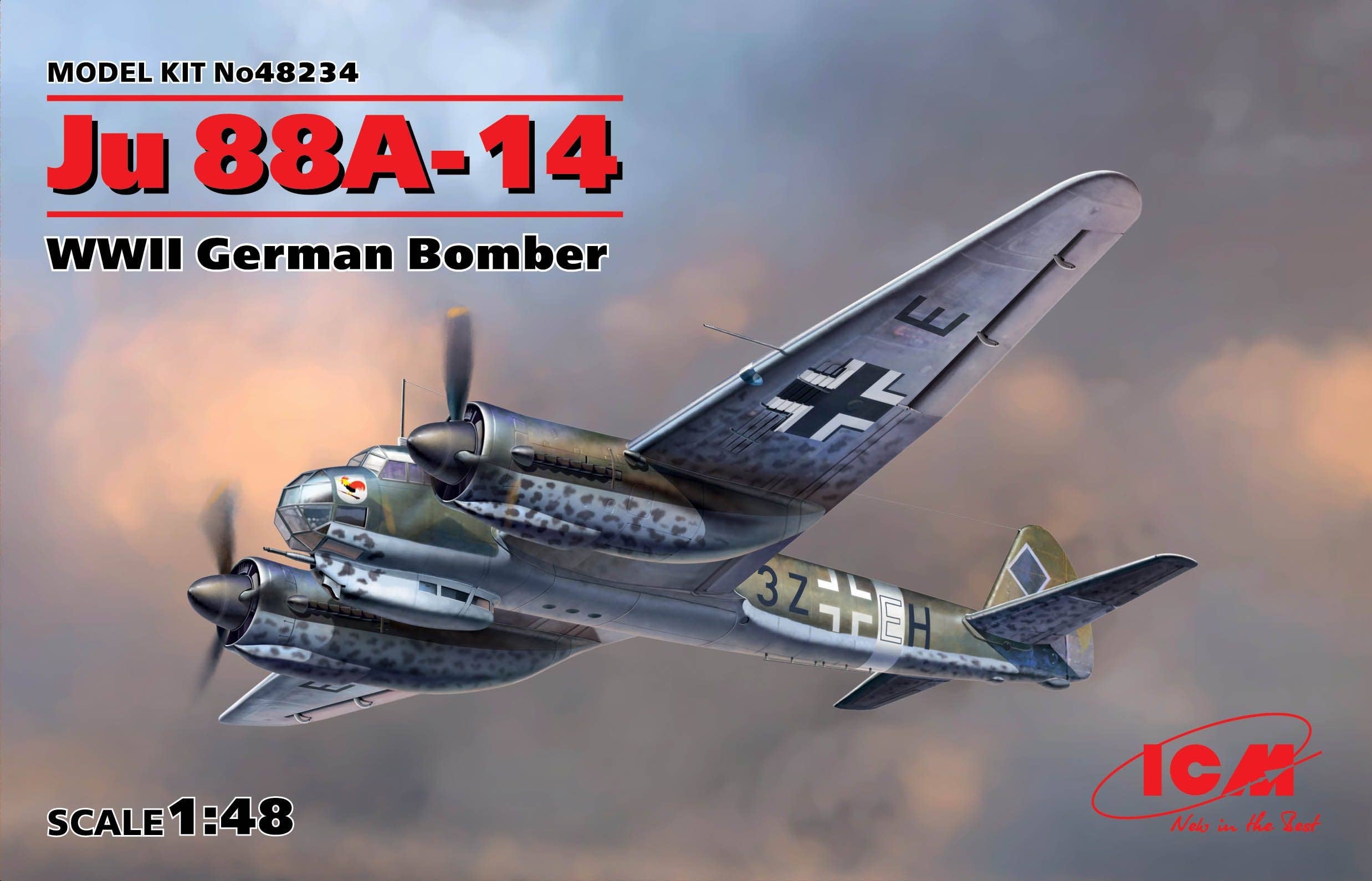 ICM 1/48 Ju 88A-14, WWII German Bomber | 4823044404278