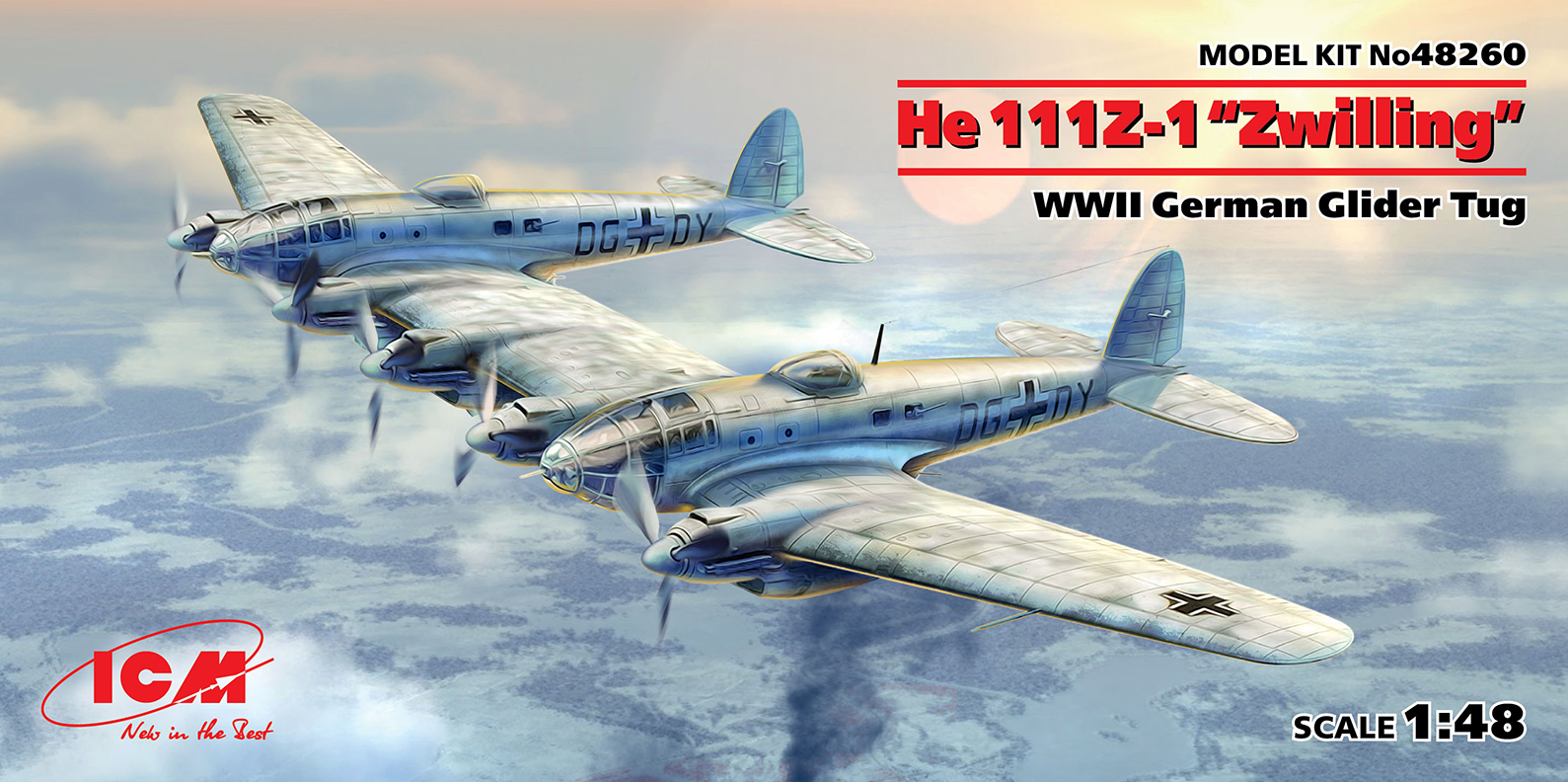 ICM 1/48 He 111Z-1 'Zwilling', WWII German Glider Tug | 4823044406265