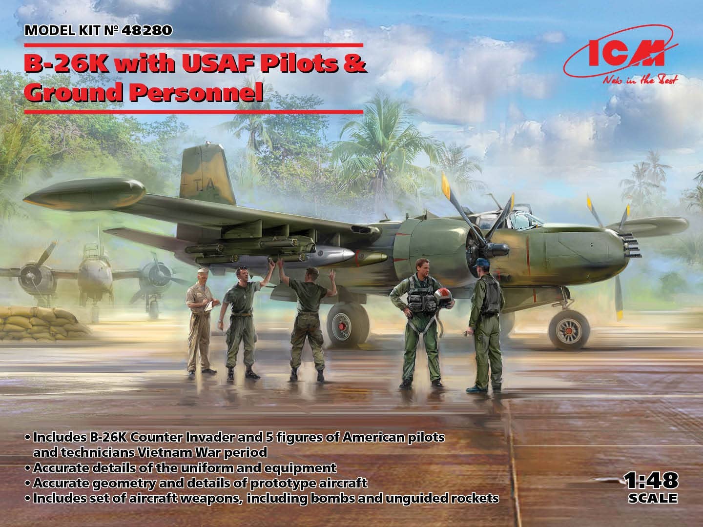 ICM 1/48 B-26K with USAF Pilots & Ground Personnel | 4823044407620