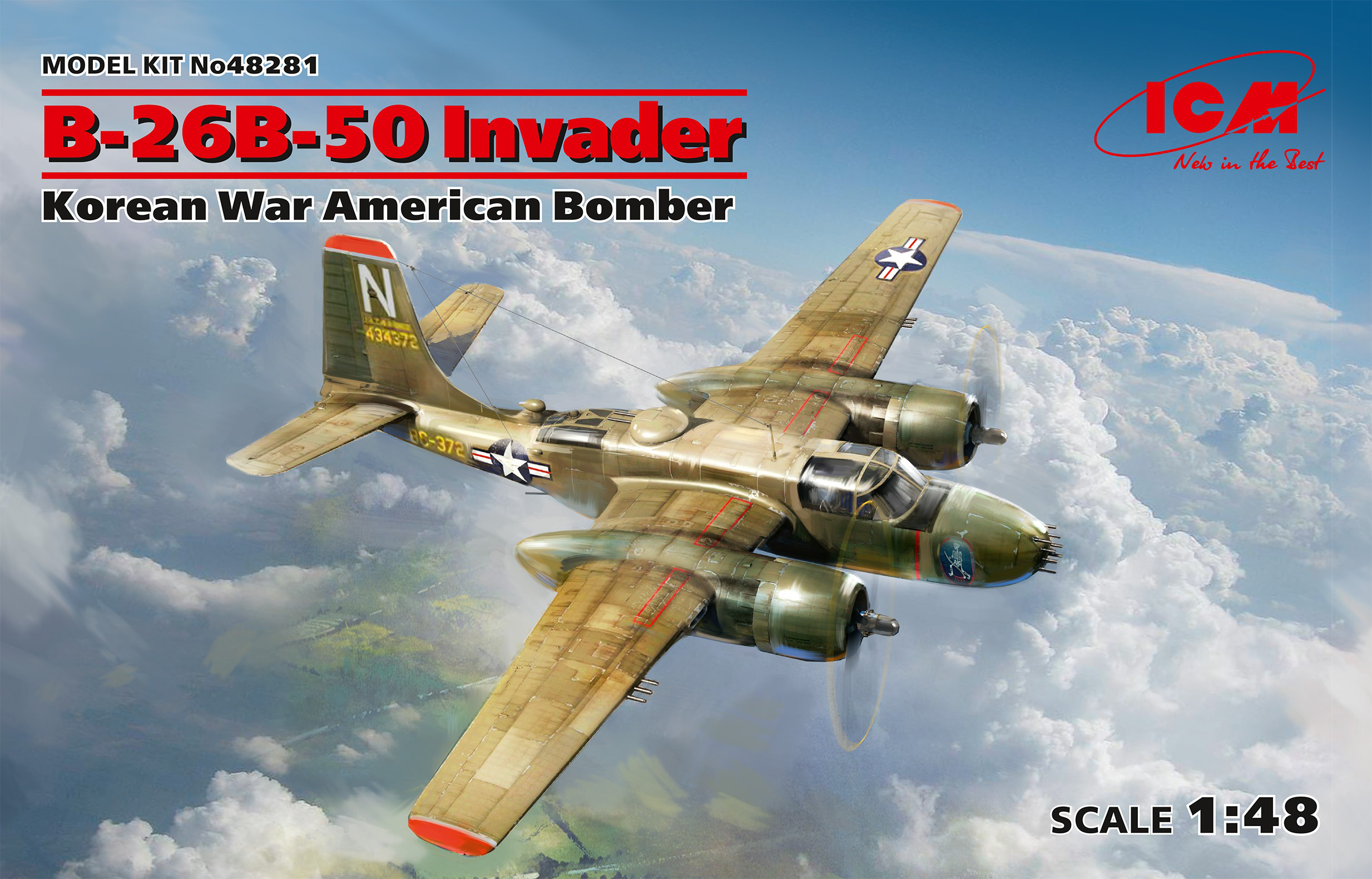 ICM 1/48 B-26B-50 Invader, Korean War American Bomber (100% new molds) | 4823044405770