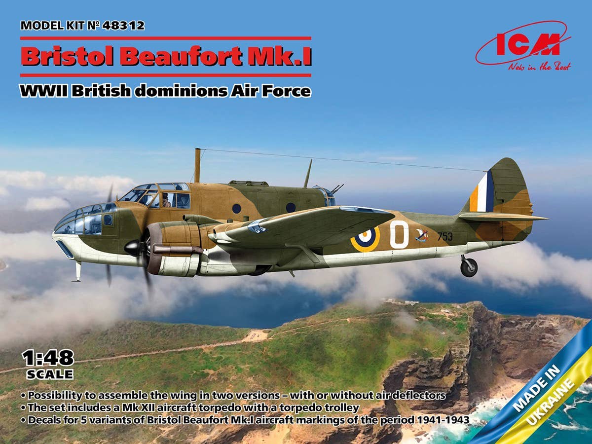 ICM 1/48 Bristol Beaufort Mk.I, WWII British dominions Air Force | 4823044409501